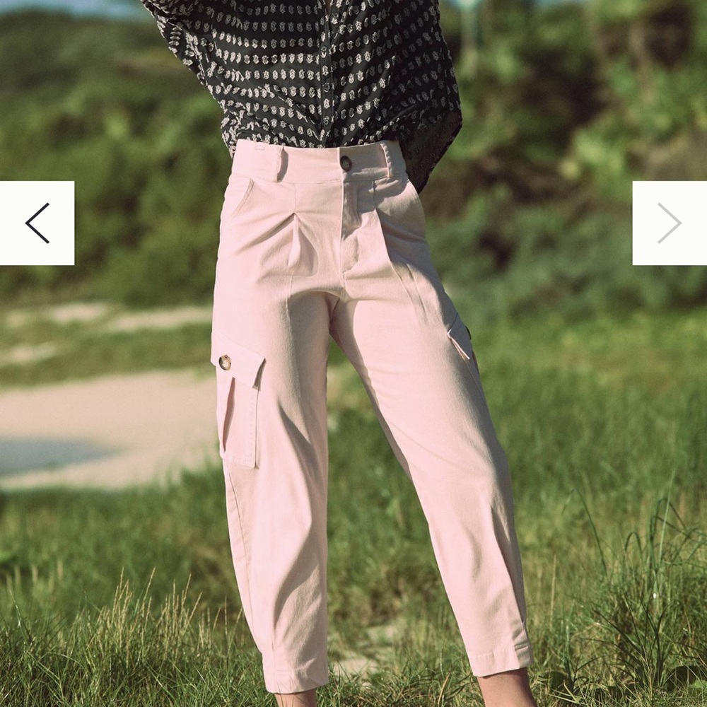 Anthropologie Cargo Harem Pants White Size Medium